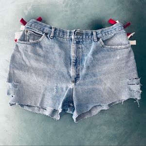 Lee distressed hand made denim shorts